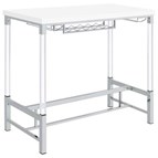 Coaster Furniture Norcrest 182101 47-inch Acrylic Leg Bar Table - White High Gloss