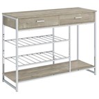 Coaster Furniture Melrose 182275 2-Drawer Home Bar Storage with Wine Rack - Grey