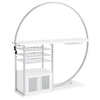 Coaster Furniture Risley 182798 2-door Circular LED Home Bar Cabinet - White High Gloss