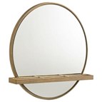 Coaster Furniture Arini 224308 Round Vanity Wall Mirror with Shelf - Sand Wash