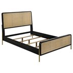 Coaster Furniture Arini 224330KE Rattan Eastern King Panel Bed - Black and Natural