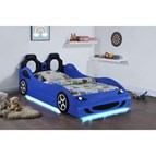 Coaster Furniture Cruiser 400478 Wood Twin LED Race Car Bed - Blue