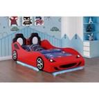 Coaster Furniture Cruiser 400479 Wood Twin LED Race Car Bed - Red