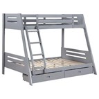 Coaster Furniture Trisha 460562TF 2-Drawer Wood Twin Over Full Bunk Bed - Grey