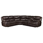 Coaster Furniture Sycamore 610190P Upholstered Power Reclining Sectional Sofa - Brown