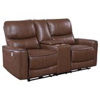 Coaster Furniture Greenfield 610265P Upholstered Power Reclining Loveseat - Saddle Brown