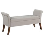 Coaster Furniture Farrah 910238 Velvet Upholstered Rolled Arm Storage Bench - Beige