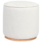 Coaster Furniture Zena 910303 Faux Sheepskin Upholstered Round Ottoman - Ivory