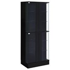 Coaster Furniture Cabra 950398 4-door LED Curio Display Cabinet - Black High Gloss