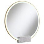 Coaster Furniture Jocelyn 960961 Round Table Top LED Vanity Mirror White Marble Base Gold Frame