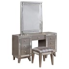 Coaster Furniture Leighton 204927-SET 3-Piece Vanity Set - Metallic Platinum