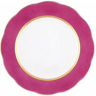 Herend Silk Ribbon Service Plate - Raspberry  (Charger / Service - Charger Plates)