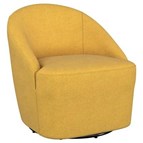 Coaster Furniture Leon 903076 Upholstered Barrel Accent Swivel Chair - Mustard Yellow
