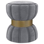 Coaster Furniture Sora 910291 Round Upholstered Ottoman - Grey