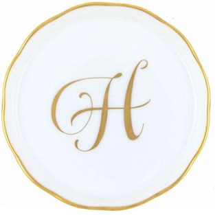 Herend Coaster with Monogram H (Cups & Saucers - Cups and Saucers)