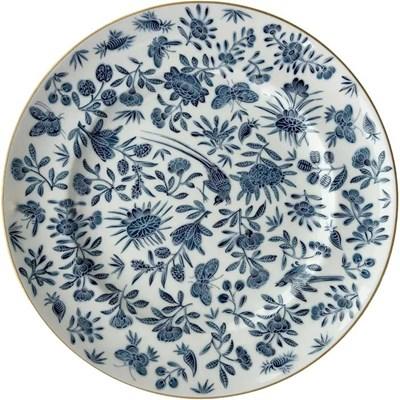 Mottahedeh Sacred Bird and Butterfly Blue Dinner Plate (Plates - Dinner)
