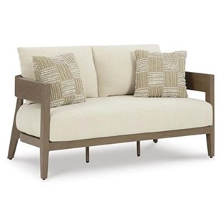 Signature Design by Ashley Serene Bay P671-835 Loveseat with Cushion (Outdoor Seating - Loveseats)