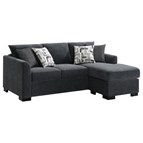Coaster Furniture Storey 504777 Upholstered Sleeper Sectional Chaise Sofa - Dark Grey