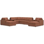 Signature Design by Ashley Modmax 92102S31 8 pc Double Chaise Sectional with Audio and Storage Consoles