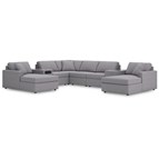 Signature Design by Ashley Modmax 92104S31 8 pc Double Chaise Sectional with Audio and Storage Consoles