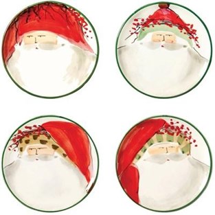 Vietri Old St. Nick Assorted Canape Plates - Set of 4 (Plates - Bread and Butter)