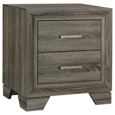 Coaster Furniture Wright 223342 2-Drawer Nightstand Bedside Table - Brown Oak