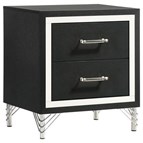 Coaster Furniture Lucia 224992 2-Drawer Nightstand Bedside Table - Black