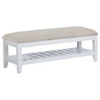 Coaster Furniture Bexhill 223476 Upholstered Rectangular Bench with Shelf - White