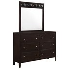 Coaster Furniture Carlton 202093M 6-Drawer Dresser with Mirror - Cappuccino