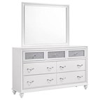 Coaster Furniture Barzini 205893M 7-Drawer Dresser with Mirror - White