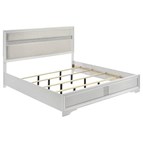Coaster Furniture Miranda 205110KE 54-inch Upholstered Eastern King Panel Bed - White