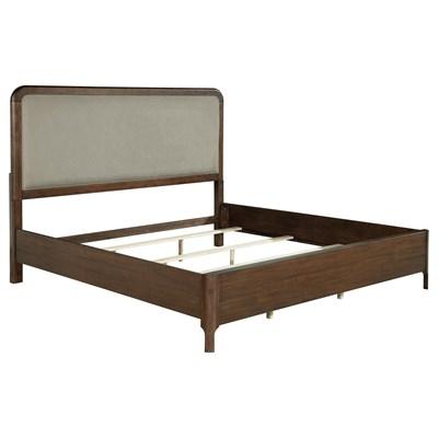 Coaster Furniture Maderia 223321KE 57-inch Upholstered Eastern King Panel Bed - Walnut