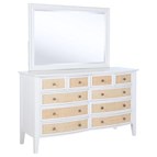 Coaster Furniture Bexhill 223473M 10-Drawer Dresser and Mirror - White