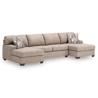 Benchcraft Newellen 48404S3 3 pc Sectional with Double Chaise (Sectionals - Stationary)
