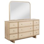 Coaster Furniture Kailani 225043M 9-Drawer Dresser and Mirror - Beige Oak
