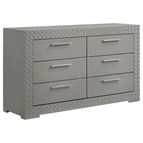 Coaster Furniture Ives 224973 6-Drawer Dresser Cabinet - Grey High Gloss