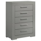 Coaster Furniture Ives 224975 5-Drawer Bedroom Chest of Drawers - Grey High Gloss