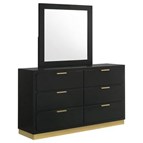 Coaster Furniture Caraway 224783M 6-Drawer Dresser with Mirror - Black