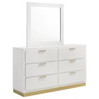 Coaster Furniture Caraway 224773M 6-Drawer Dresser with Mirror - White