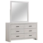 Coaster Furniture Brantford 207053M 6-Drawer Dresser with Mirror - Coastal White