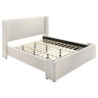 Coaster Furniture Alamosa 310078KE Boucle Upholstered Eastern King Platform Bed - White