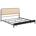 Coaster Furniture Amherst 360351KE Radio Weave Rattan Metal Eastern King Bed - Black