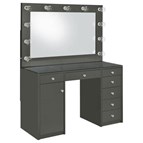 Coaster Furniture Acena 931145 7-Drawer Vanity Set with Lighting - Grey High Gloss