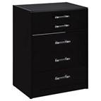 Coaster Furniture Danbury 930209 3-Drawer Makeup Vanity & Stool - Set Black High Gloss