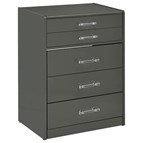 Coaster Furniture Danbury 930210 3-Drawer Makeup Vanity & Stool - Set Grey High Gloss