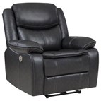 Coaster Furniture Sycamore 610233P Upholstered Power Recliner Chair - Dark Grey