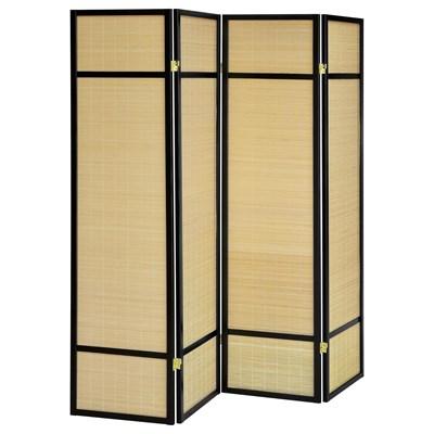 Coaster Furniture Pearce 961648 4-panel Bamboo Room Divider Folding Screen - Natural