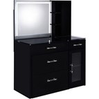 Coaster Furniture Flora 930219 2-drawer Vanity Set with LED Mirror - Black High Gloss