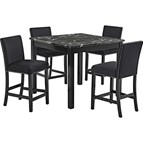 Crown Mark Lennon 1715SET-AB 5 pc Counter Height Dinette - Black