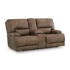 Signature Design by Ashley Beckley Place PC9180218 Power Reclining Loveseat with Console and Adjustable Headrest
